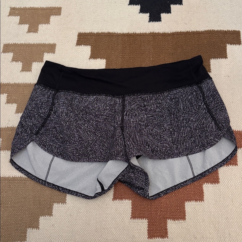Lululemon speed up shorts grey and black size 6